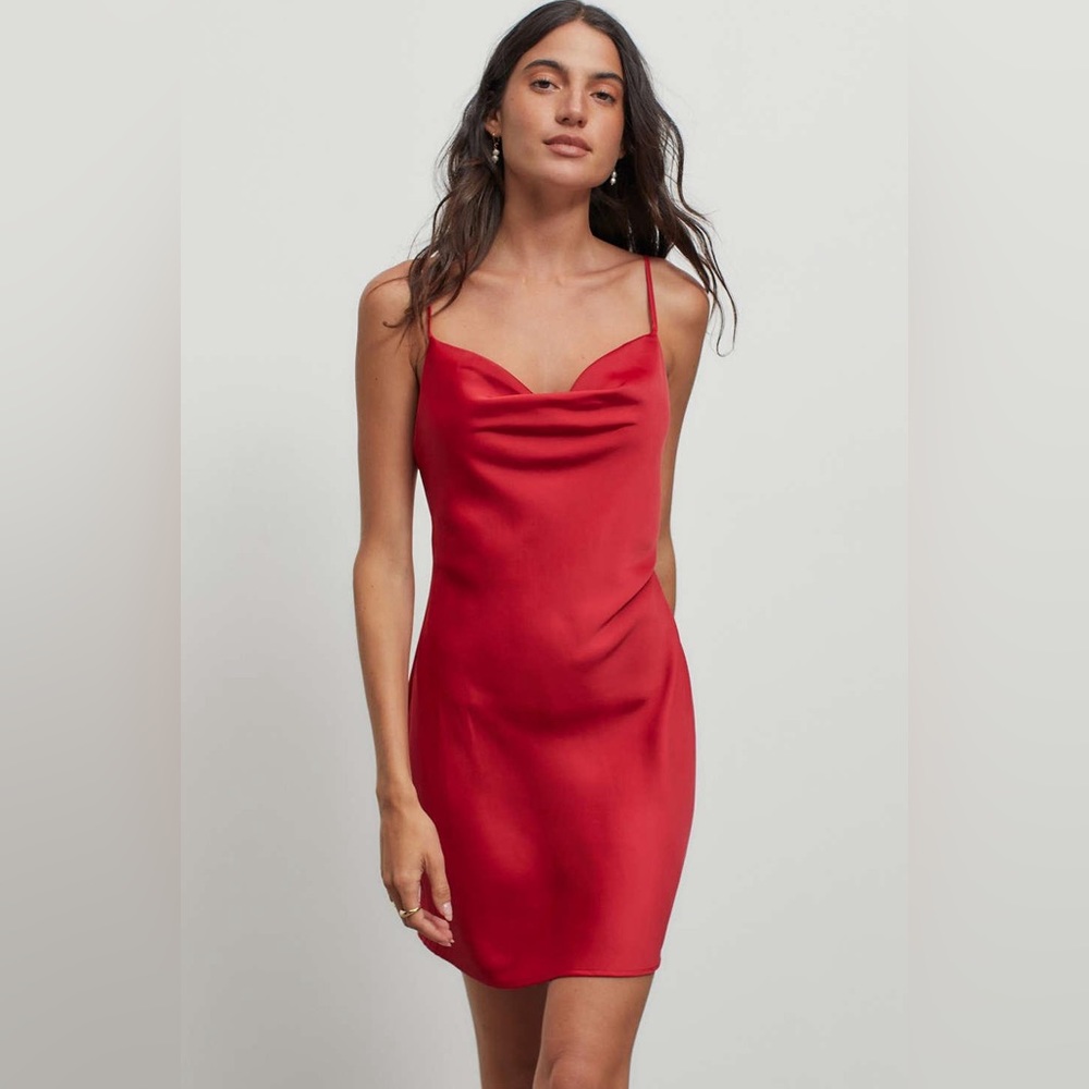 Urban Outfitters Mallory Cowl Neck Slip Dress, Crimson, size M